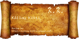 Kállay Kitti névjegykártya